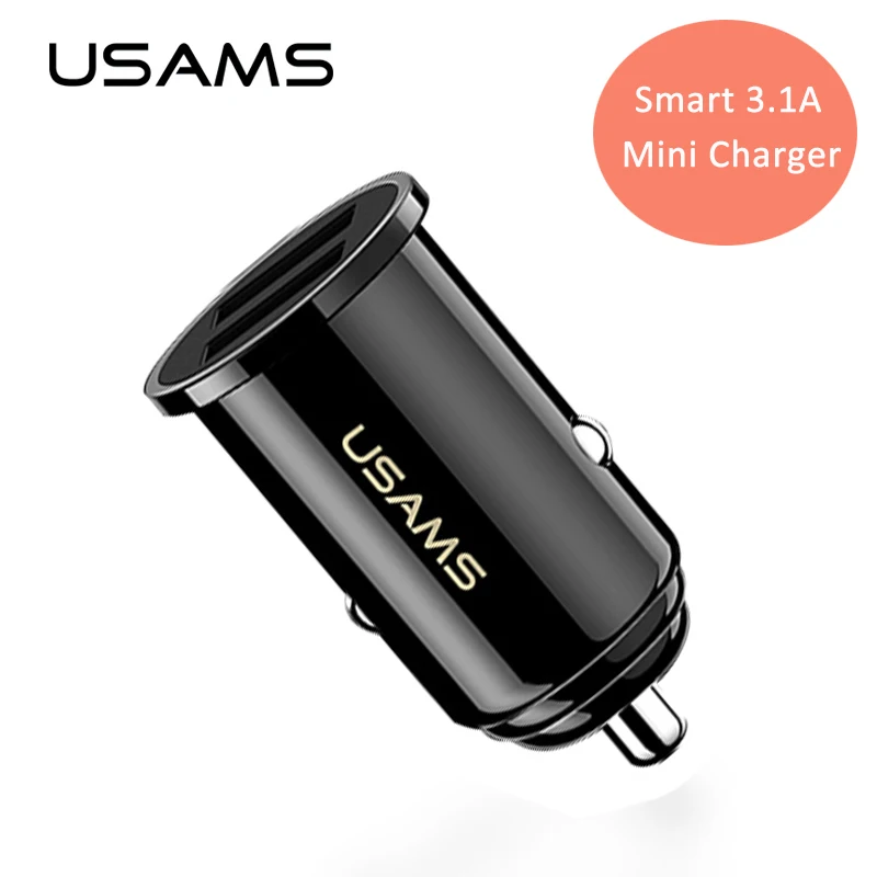3.1A Мини Автомобильное зарядное устройство для iPhone Samsung Xiaomi USAMS Быстрая зарядка