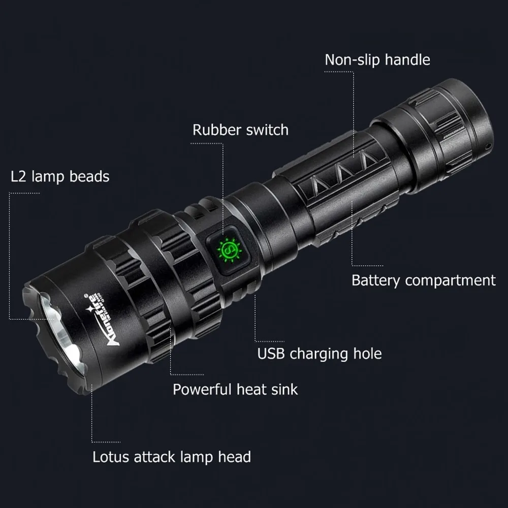 AloneFire G100 тактический фонарь светодиодный CREE XM L2 водонепроницаемая вспышка задний