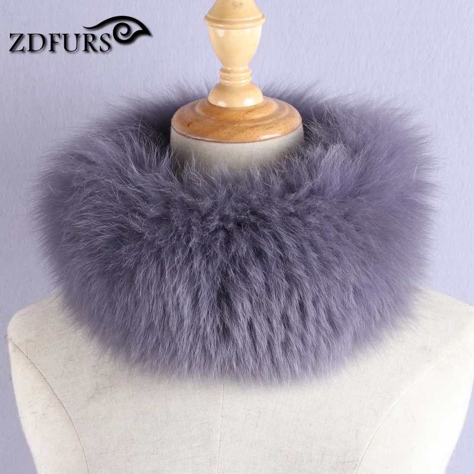 ZDFURS * зимняя женская меховая повязка на голову шарф из натурального Лисьего меха