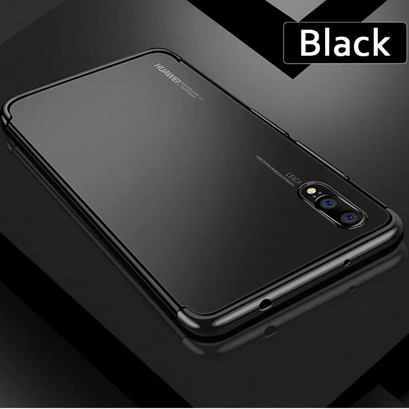 Для huawei mate 30 P20 P30 Pro Lite Nova 5 Pro 5i защитный чехол прозрачный покрытие Мягкий ТПУ чехол Honor 20 9X Pro 7C 7A 8X 8C - Цвет: Черный