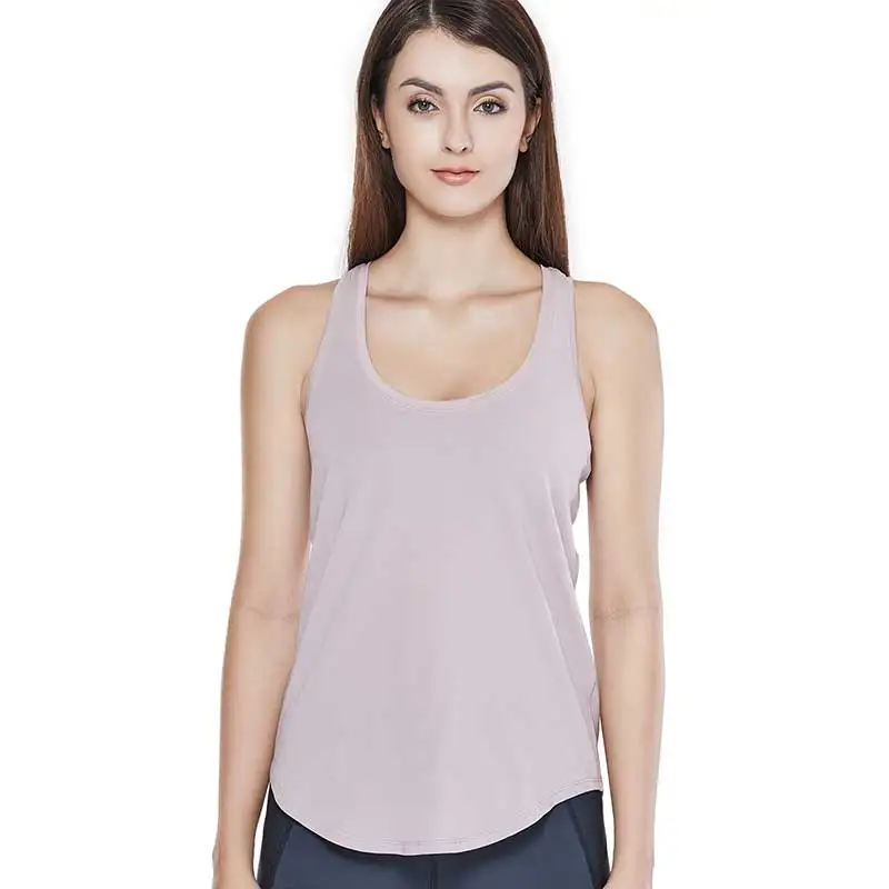 Smoky Blush07 CRZ YOGA Женская Спортивная майка свободного кроя без рукавов - Цвет: Smoky Blush07