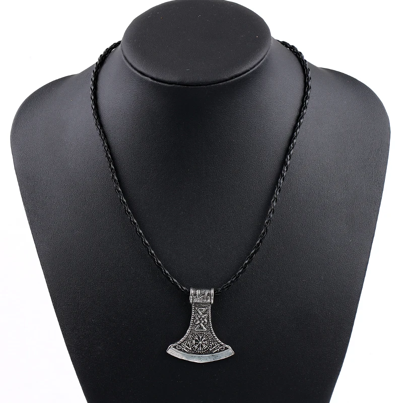 Винтажное ожерелье-подвеска с узором викингов кожаная веревочная цепочка модное