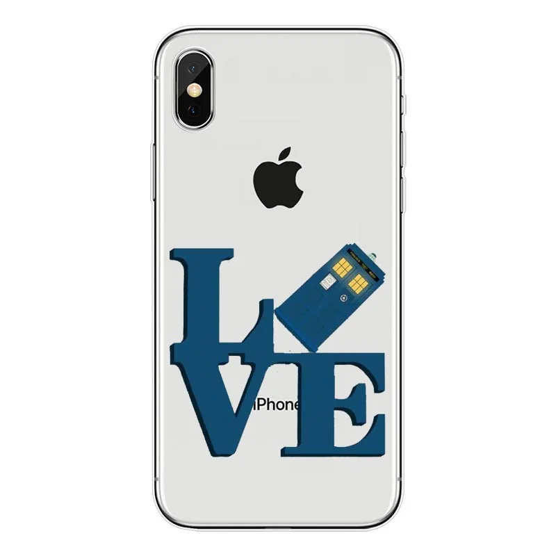 Прозрачный силиконовый мягкий ТПУ чехол Tardis Box Doctor Who для iPhone 6 7 8 Plus 11 12 Pro Mini X XR