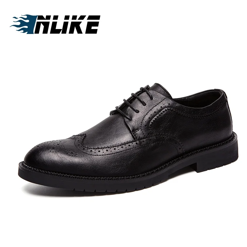 

INLIKE Big Size British Leather Shoes Men's Leather Hollow Breathable Korean Version of Business Casual Men's Shoes