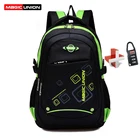 Детские водонепроницаемые школьные ранцы MAGIC UNION, школьные рюкзаки для начальной школы на молнии с замком