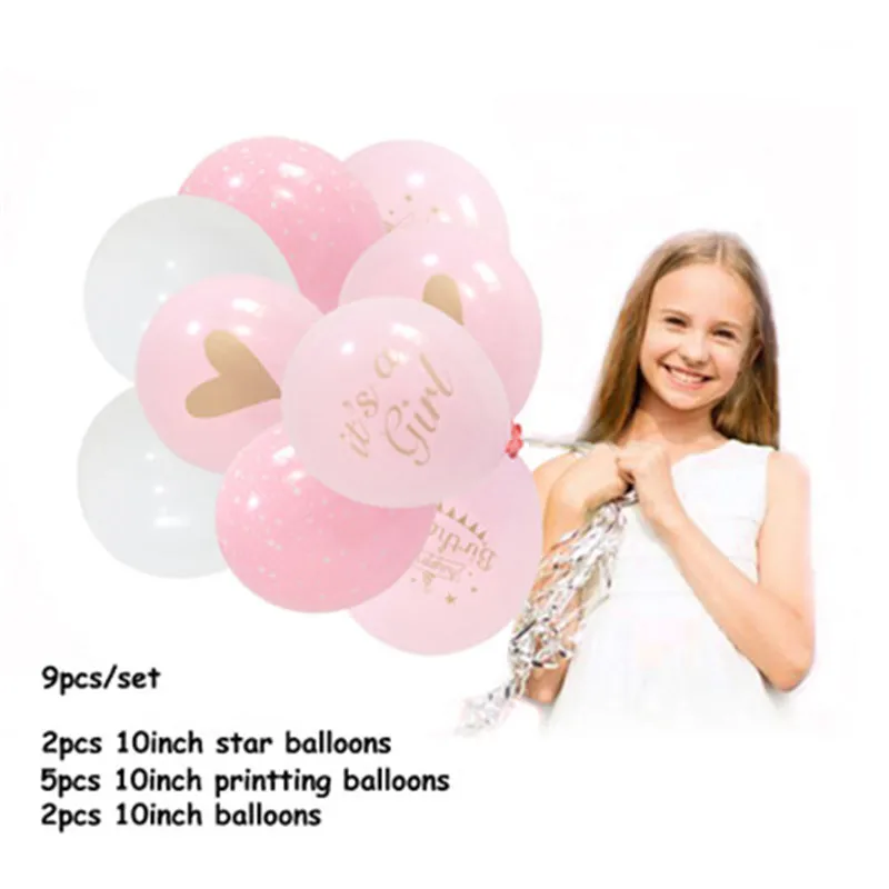 9 шт./компл. розовые золотые белые черные It's A Girl Baby Shower аксессуары для детской