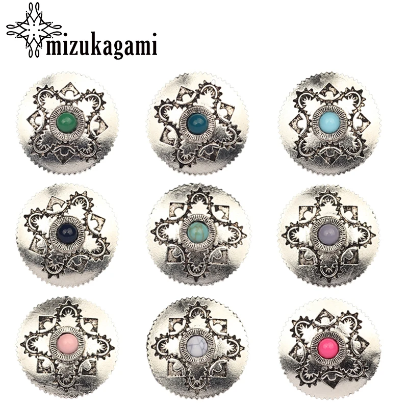 

3pcs/lot 29MM Silver Retro Zinc Alloy Round Double Hole Connector Decorative Buttons Charms Pendants For DIY Jewelry Accessories