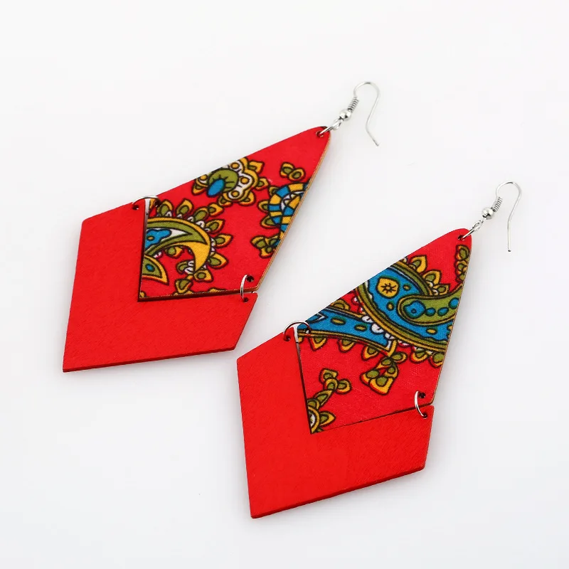 Женские серьги подвески в этническом стиле Find Me винтажные деревянные богемные