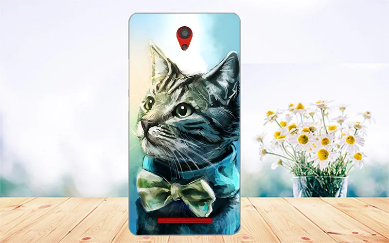 Чехол для Prestigio Muze C7 LTE с рисунком цветов животных и Эйфелевой башни окрашенные
