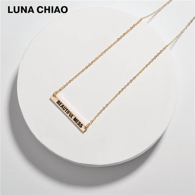 LUNA CHIAO Women Jewelry Accessories Dainty Necklaces Saying Monogram Delicate Collar Bone Necklace | Украшения и аксессуары