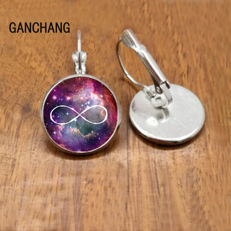 Небула Infiniti серьги с фотографией круглые стеклянные |
