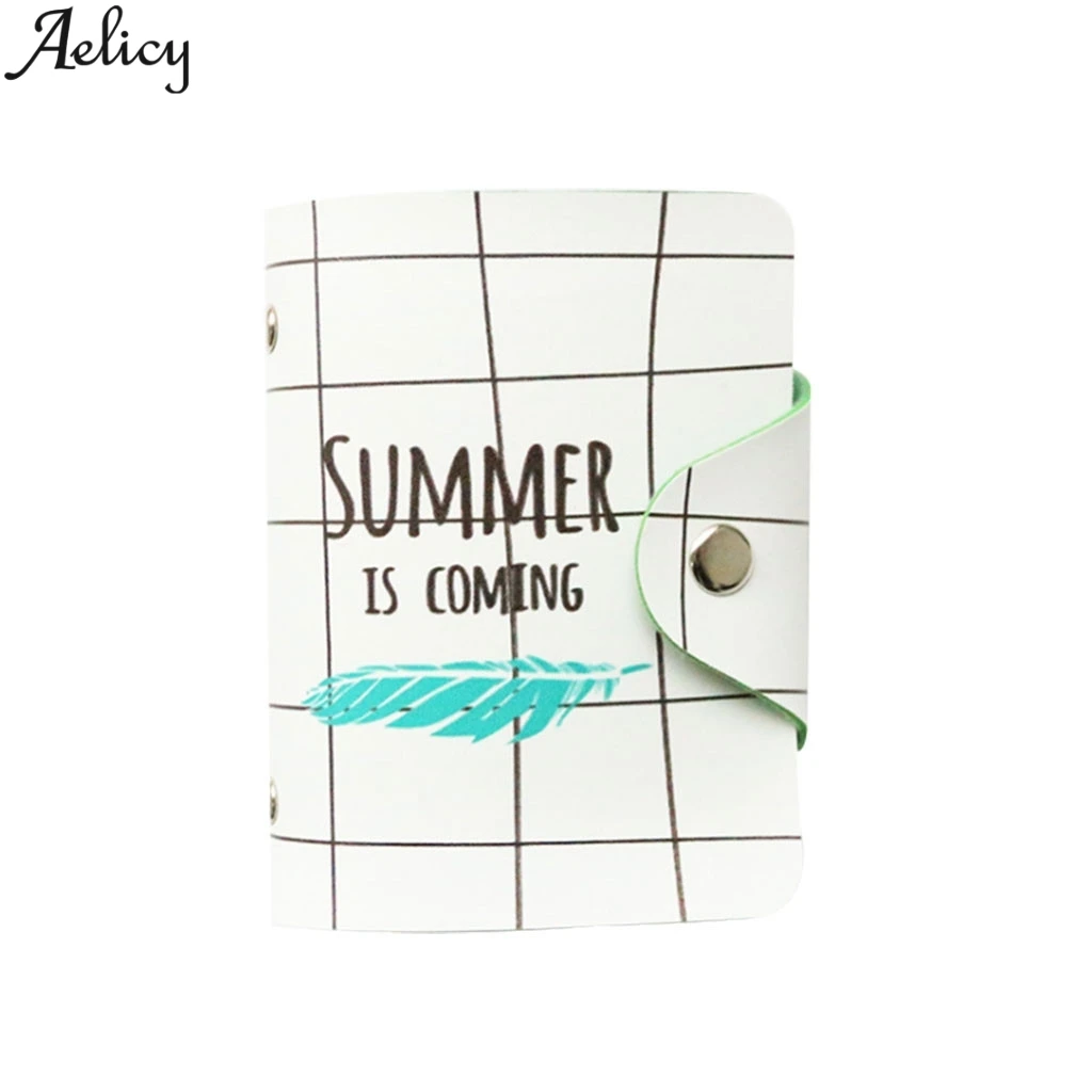 Женский Чехол для карт Aelicy из мягкой кожи с принтом в виде букв банковских