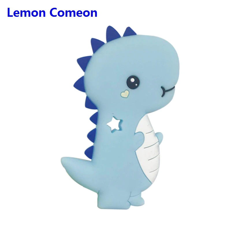 Blue Stegosaurus BPA Бесплатно Силиконовый Прорезыватель для зубов коала, овца, пчела, Прорезыватель для зубов, детский прорезыватель, животное, кролик, жевательная игрушка, продукт для кормления, 1 шт., Прямая поставка - Цвет: Blue Stegosaurus