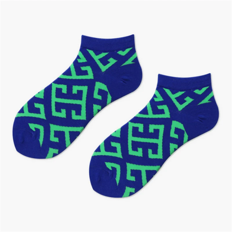 51127 Moda Socmark, брендовые летние трендовые счастливые мужские носки, хлопковые мужские носки-лодочки, забавные оригинальные носки в стиле Харадзюку, носки до щиколотки с фруктами - Цвет: 51127