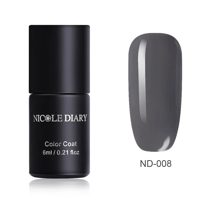 Gray ND-008 NICOLE дневник одношаговый лак для ногтей УФ-гель серый красный серия блеск замочить от гель-лака нет необходимости базовое верхнее покрытие ногтей DIY - Цвет: Gray ND-008