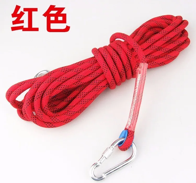 10m red rope 4 когти 3 когти скалолазание быстро-падающий крюк для захвата открытый складной из нержавеющей стали для выживания, многофункциональные инструменты для карабинов - Цвет: 10m red rope