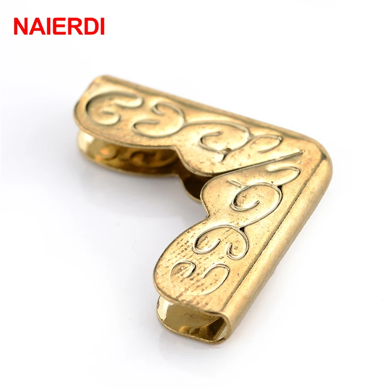 100PCS NAIERDI Gold Corner Bracket Book Scrapbooking Albums Menus Folders Protectors For Furniture Decorative Hardware | Обустройство