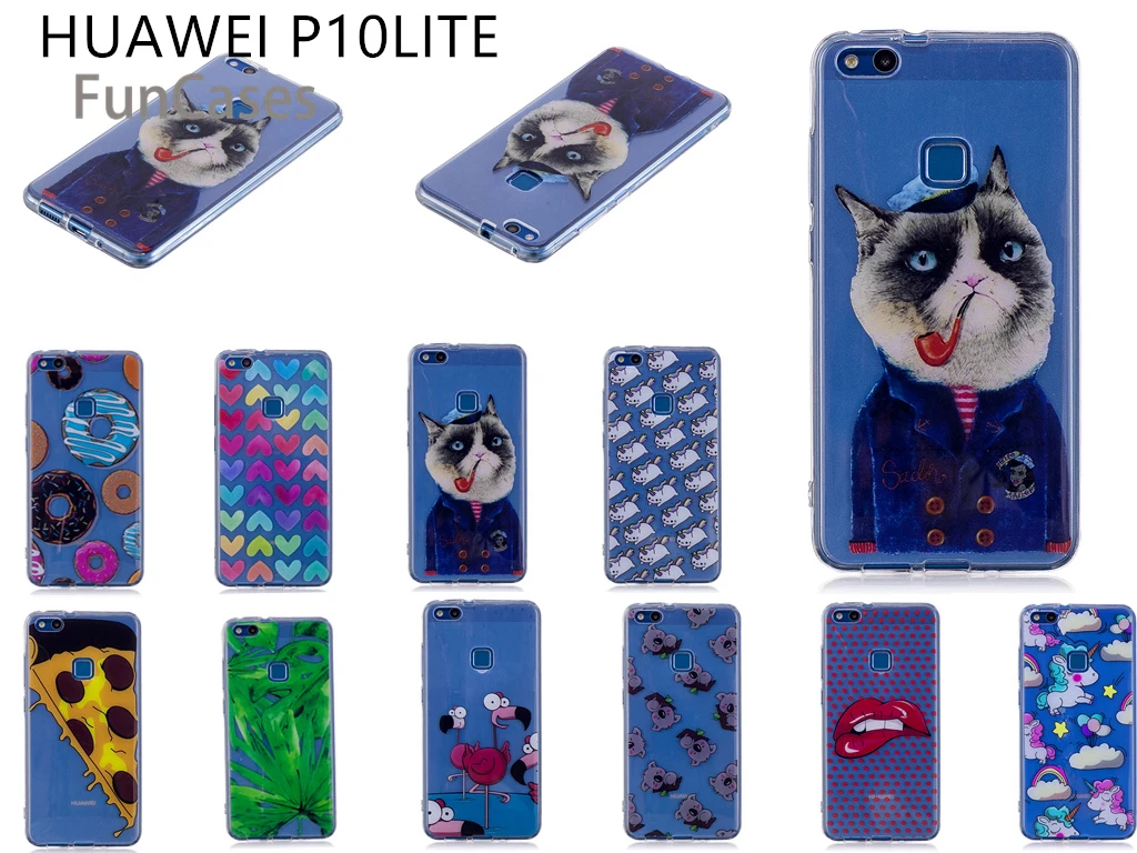 Единорог чехол СПС Celular huawei P10 Lite силиконовый для телефона Caso блеск Чехол Ascend telepon