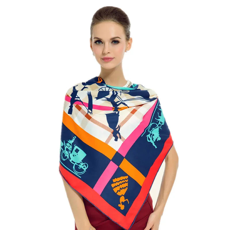 Роскошный брендовый 100% саржевый шелковый шарф женские накидки на шею в
