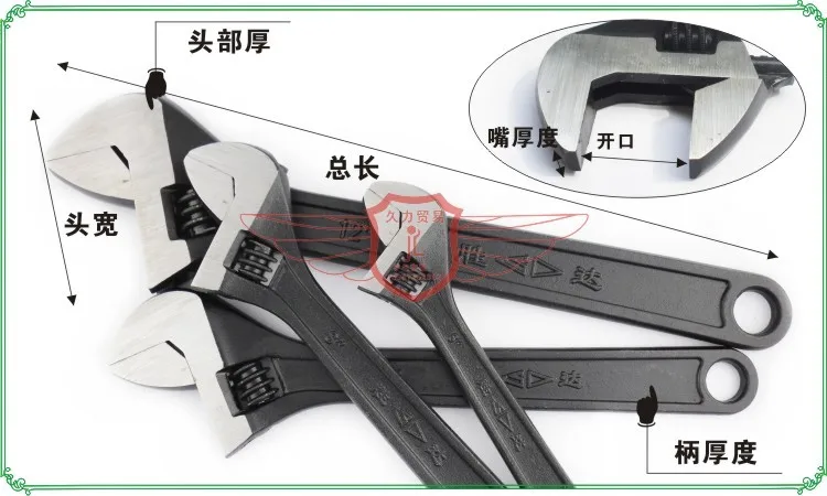 Shengda инструмент Лидер продаж Американский Стиль черный разводной ключ для