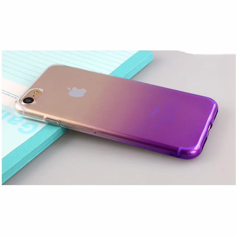 Multicolor Ultra-thin Gradient Candy Clear Case for iPhone 5 5s SE 6 6s 7 8 Plus X XR Xs Max Phone Transparent Protection |