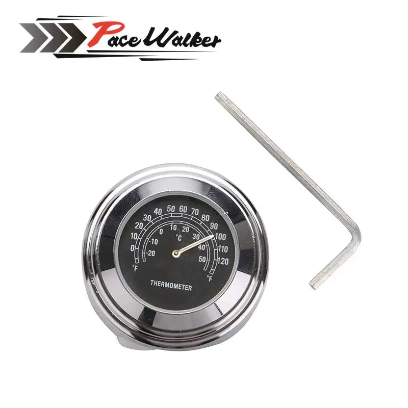 7/8 &quot1&quot мотоцикл Руль управления для мотоциклов черный циферблат часы temp