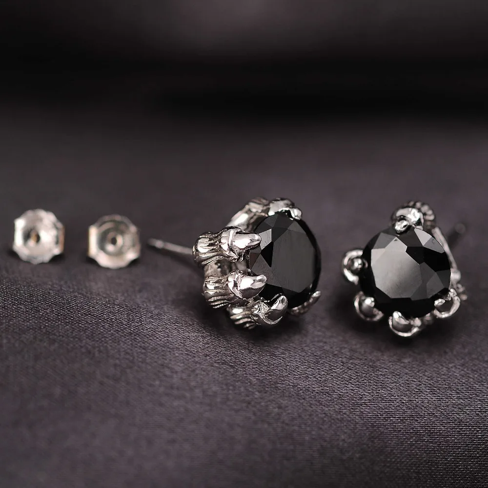 Nice Allergy Free Silver Earrings Black Resin Gem Personality Women Jewelry Earring Shipping 925 Sterling | Украшения и