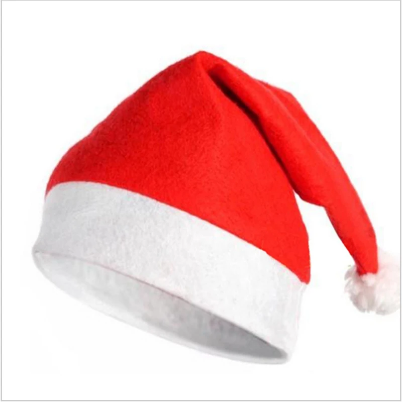 

Red Christmas Santa Claus Hat For Adult and Children Thick Ultra Soft Plush Chirstmas Caps Decorations And Gifts Adornos Navidad