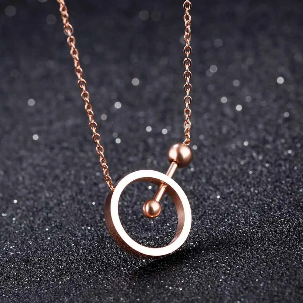 Женское Ожерелье из титановой стали под розовое золото|ball necklace|rose goldrose gold chain |