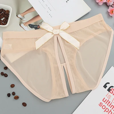 beige open 5007 Л 'bellagiovanna, женское нижнее белье с вырезами, сексуальные трусики, просвечивающие трусики с бантиком, женские сетчатые нижнее белье, очаровательные, низкие, bragas 5007n - Цвет: beige open 5007