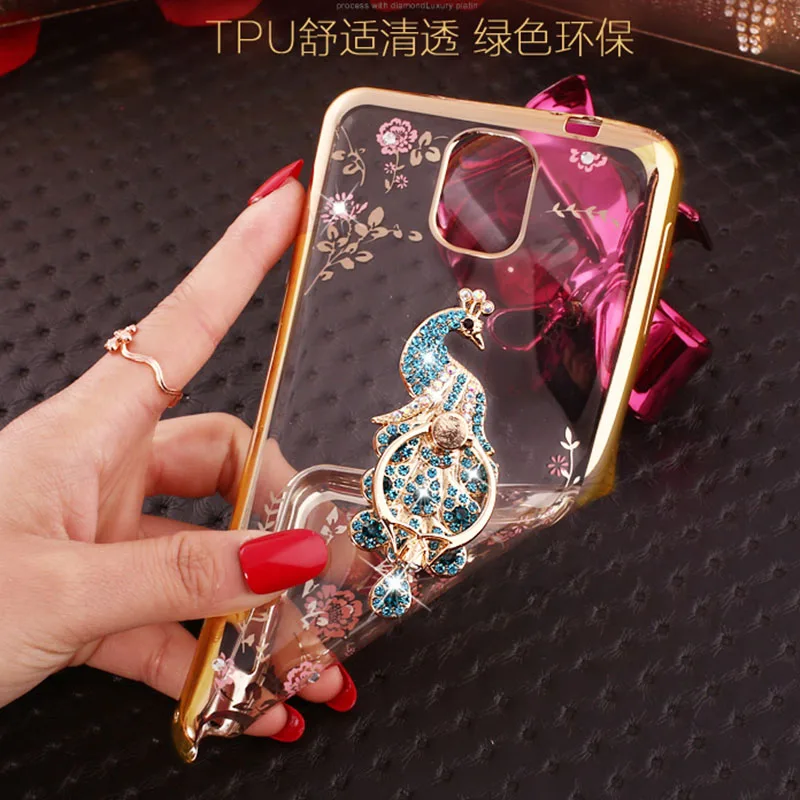

Luxury Bling Diamond Ring Holder Soft Cases For Samsung Galaxy S8 S7 S6 Edge Plus A3 A5 A7 2017 Fundas Protect Phone Back Cover
