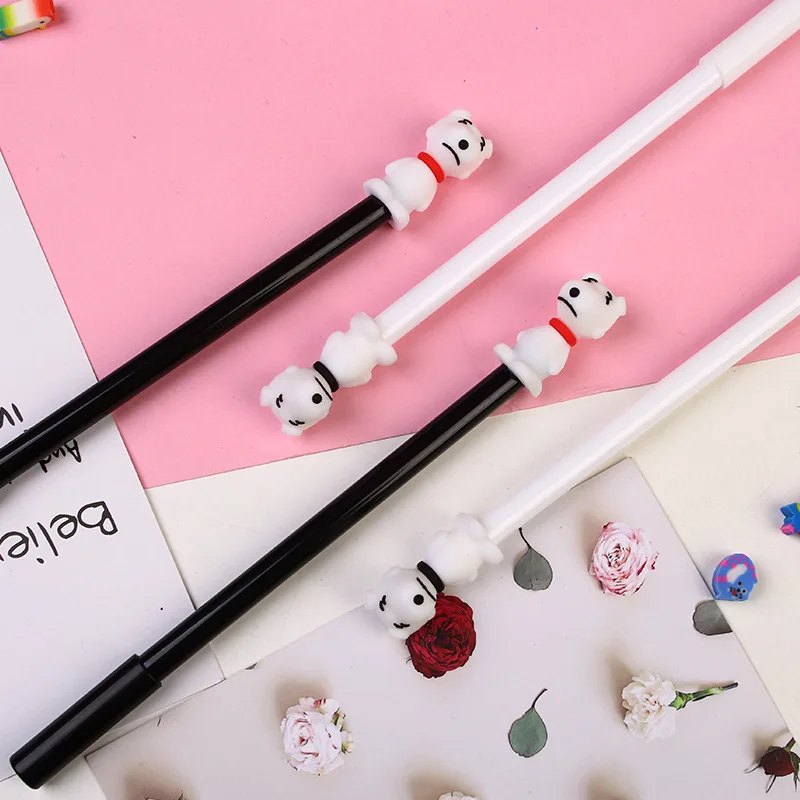 Cena 40 Sztuk Kreatywny Kreskówka Pies Długopis żelowy Artykuły Piśmiennicze Dla Uczniów Czarny Długopis Hurtownia Kawaii Szkolne
