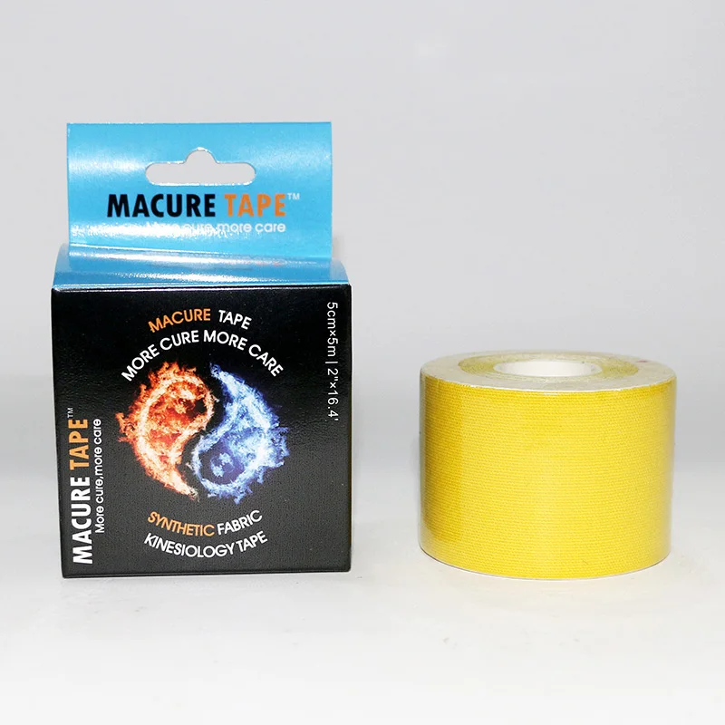 Yellow 1 шт. активная спортивная лента K Rock, кинезиологическая спортивная лента, кинезиологическая лента, 5 см х 5 м, хлопковая кинезиологическая лента, спортивная лента для колена - Цвет: Yellow