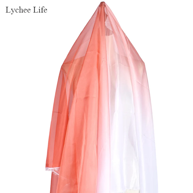 Lychee Life градиентный цвет 30D шифоновая Прозрачная Марля Омбре Ткань для шитья