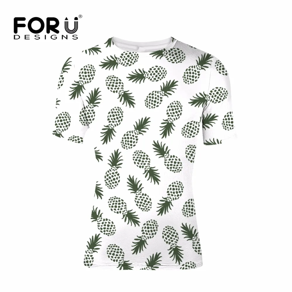 FORUDESIGNS/футболка с ананасом одежда летняя футболка мужская женская повседневная