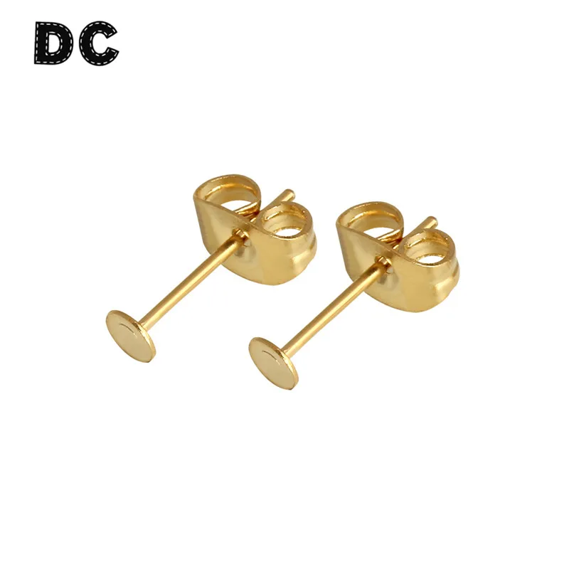 50 шт. основа для серег из нержавеющей стали пустая серьги-гвоздики 3 мм 4 6 8 Кабошон