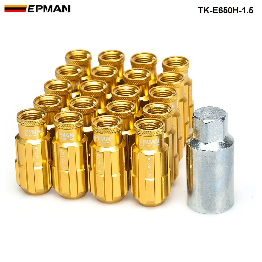 Спортивный EPMAN Racing алюминиевые стопорные гайки 20 шт 12x1,5 Вт/ключ Универсальный Подходит для Honda Civic Toyota Ford TK-E650H-1.5