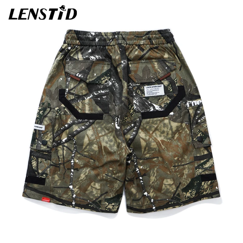 LENSTID цвет блок мульти накладные карманы мешковатые шорты для женщин мужчин хип