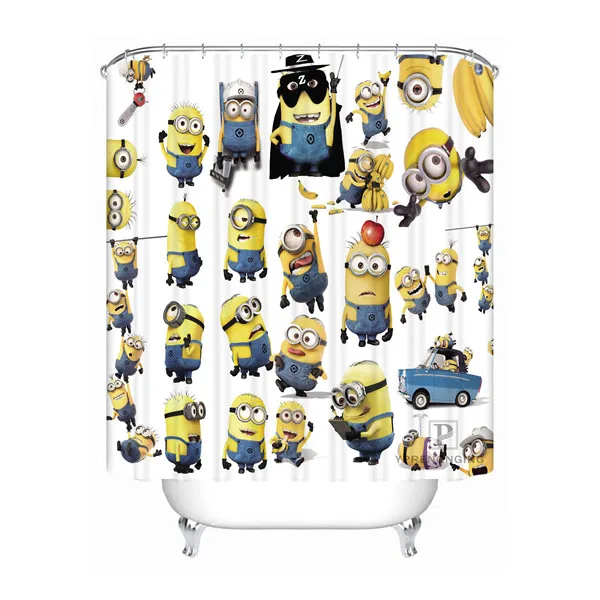 Shower Curtain Пользовательские милый фильм мультфильм Миньоны ванная комната приемлемая занавеска из полиэстеровой ткани занавеска для ванной#180320-01-180 - Цвет: Shower Curtain