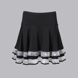 Женская юбка для латиноамериканских танцев, юбка двойного дизайна, танцевальные костюмы для взрослых, юбки для бальных танцев, Одежда для танцев