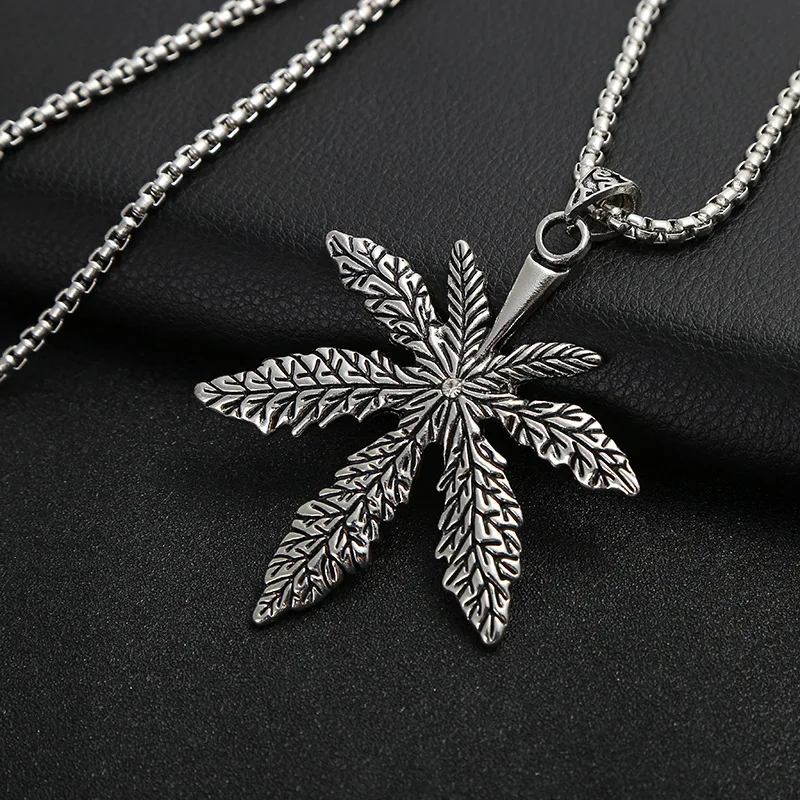 2019 New Long Popcorn Chain Sweater Men &amp Women Pendant Necklace Leaf Pendants Stainless Steel For CC11254 | Украшения и