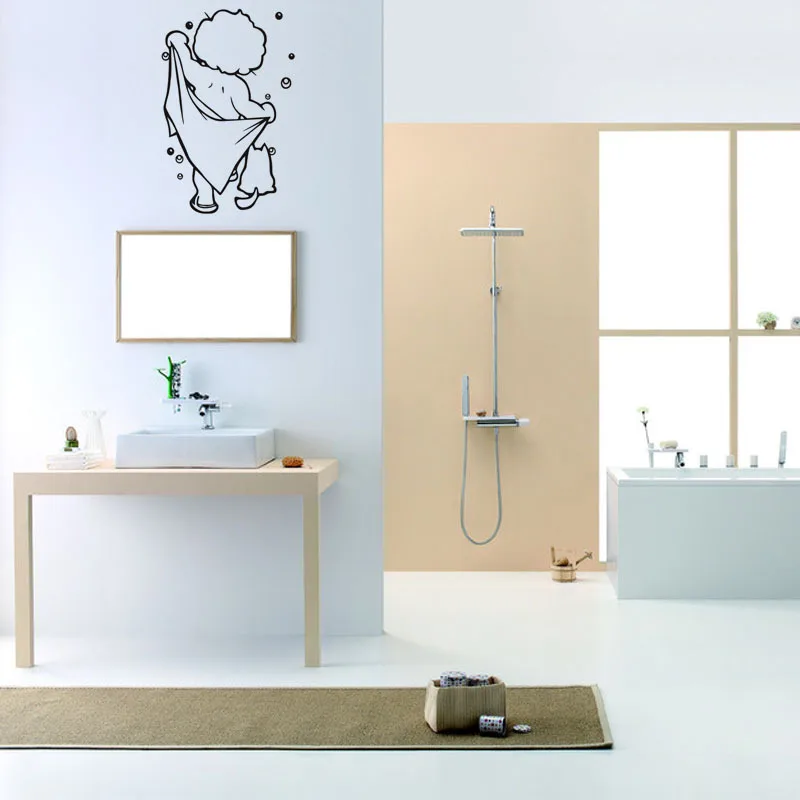 Милые детские наклейки для душа ванной комнаты стеклянных дверей
