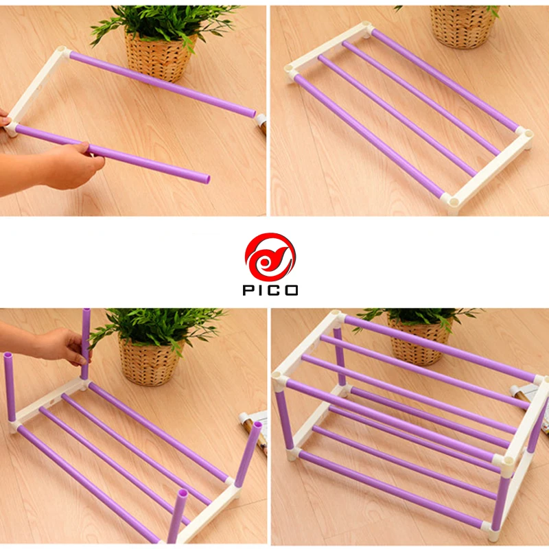 4 слойная портативная Пластиковая полка для обуви съемная хранения мебель