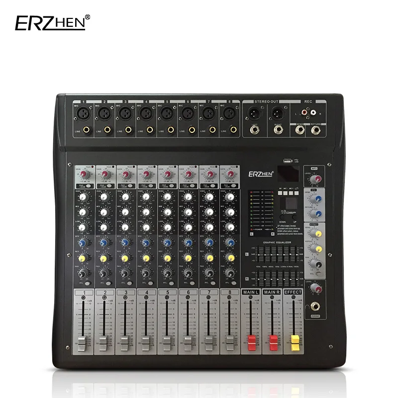 Аудиомикшер W9000T8 профессиональный усилитель звуковой частоты для микшера