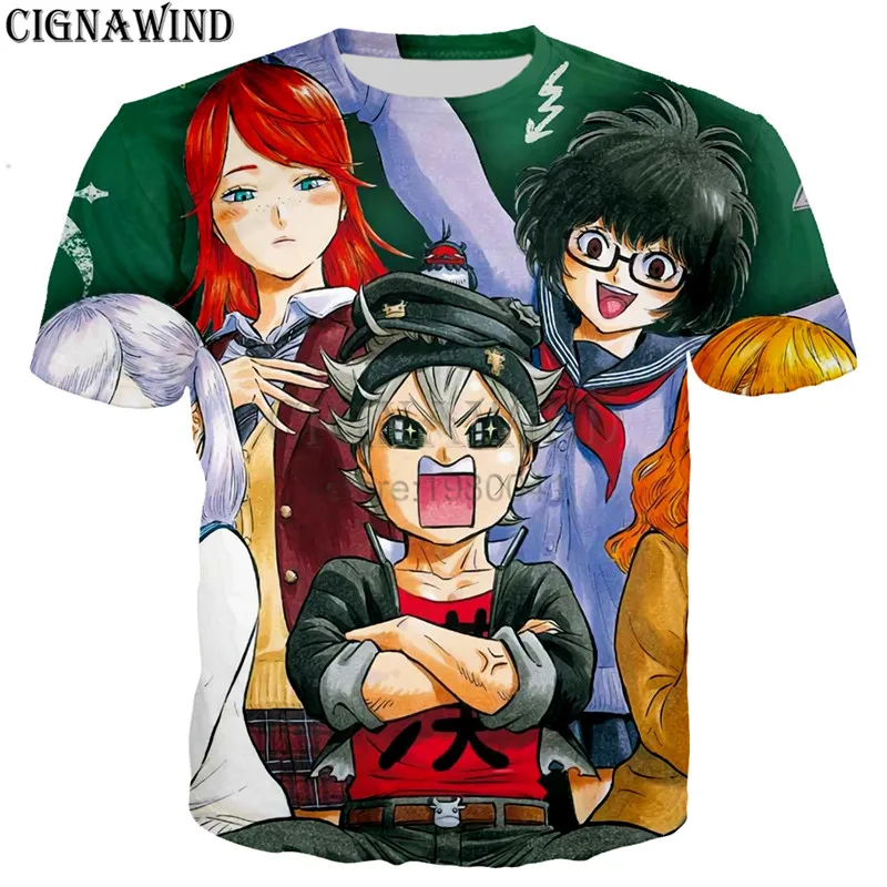 Classic Anime Black Clover 3D Print men/women T-shirts Summer Tops New Hip hop men t shirt Streetwear Harajuku Casual Funny Tees | Мужская