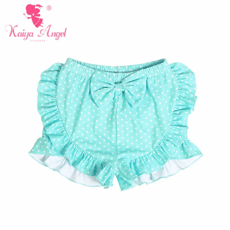 

Kaiya Angel Toddler Girls Leggings Bouquet Clothes Apple Green Pants and White Dots Spring Autumn Children's Ruffle Pants