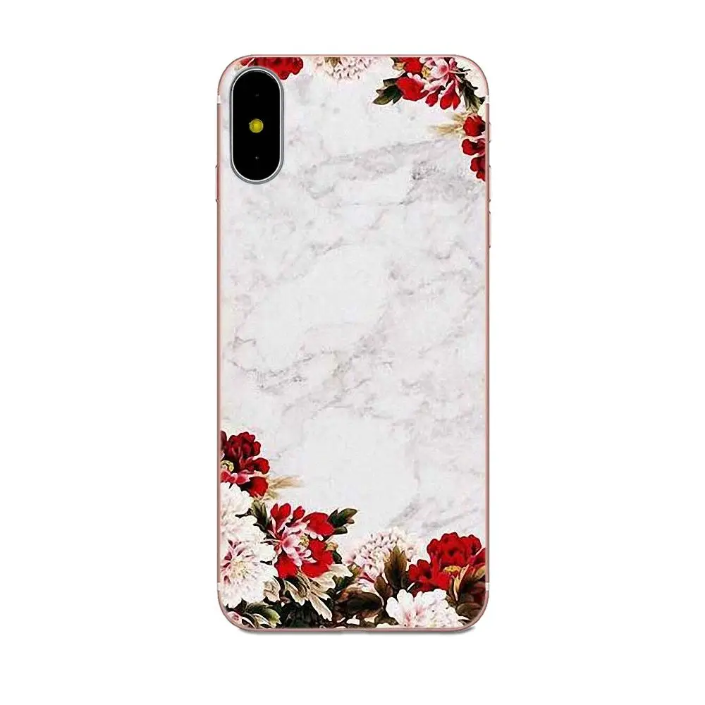 Вертикальный чехол для телефона с белым мрамором и цветами Huawei P8 P9 P10 P20 P30 Mate 7 8 9 10