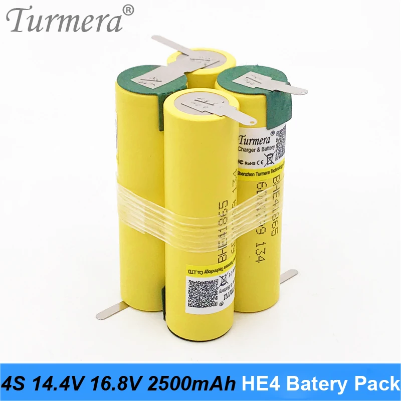 3 S 12 6 V 4S 16 8 аккумулятор 18650 HE4 2500 mah 20A разрядный ток для shura отвертка батарея
