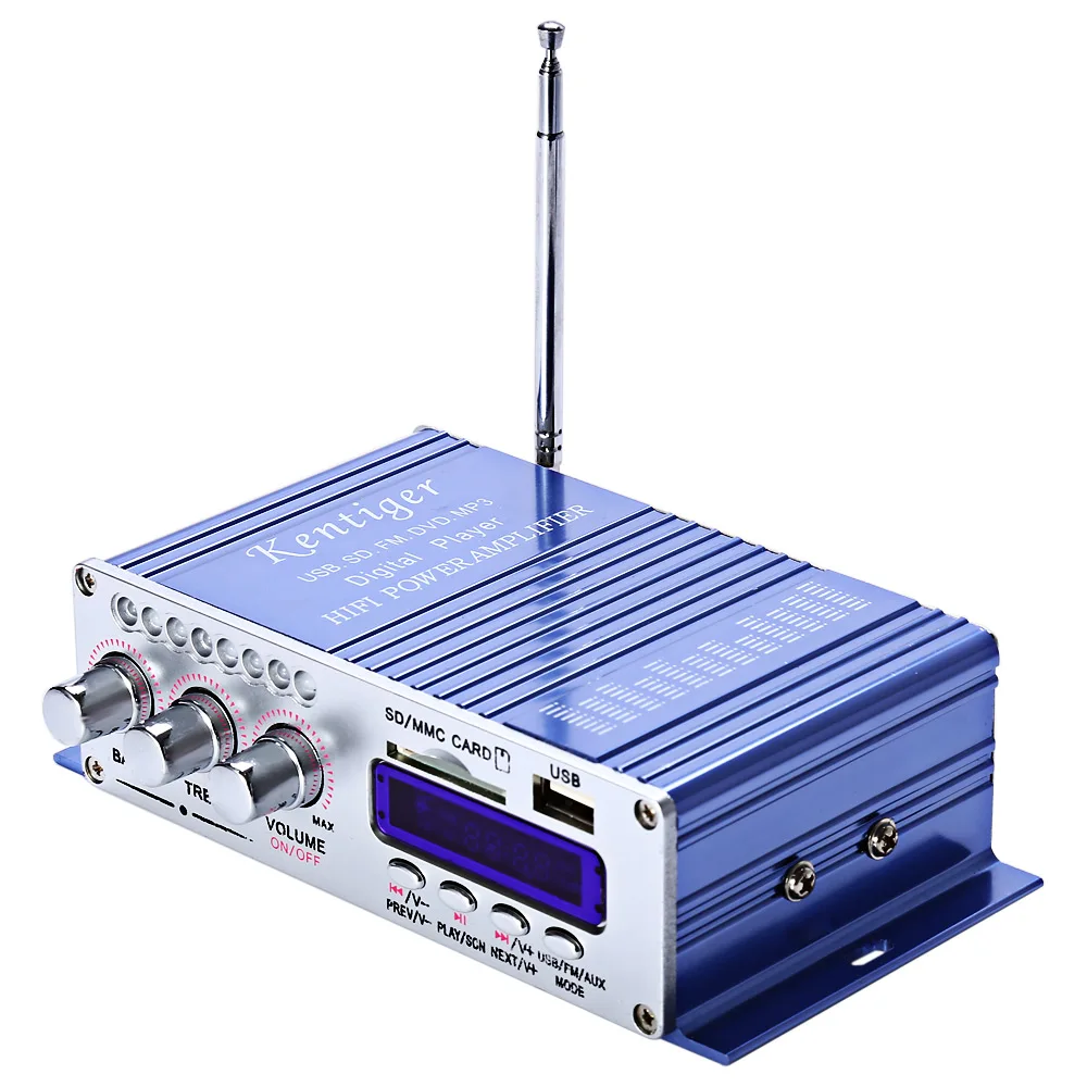 Горячая USB FM аудио усилитель мощности стереозвука радио MP3 Динамик светодиодный Hi