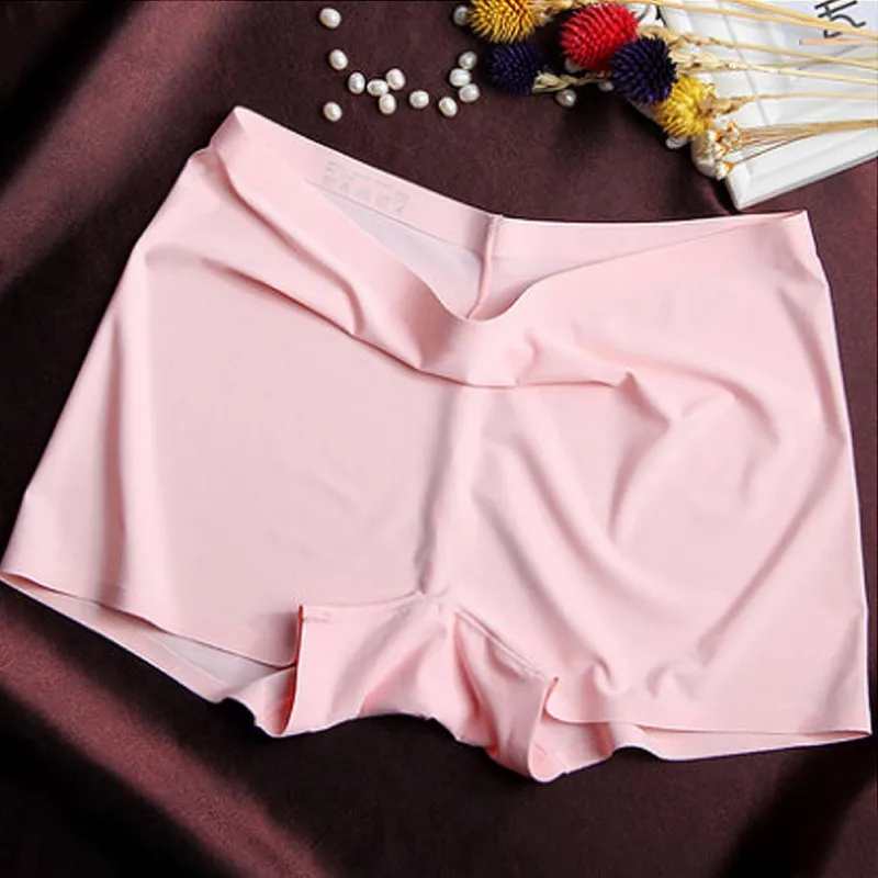 Women's Ice Silk Safety Shorts Invisible Seamless Boxer Briefs Underwear Boyshort